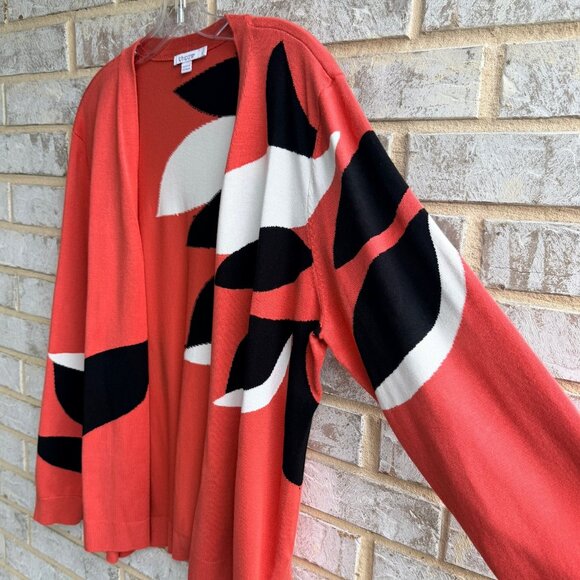 Chico's Long Sleeve Abstract Open Front Cardigan Sweater Women's Size 3 (XL) - Picture 6 of 7